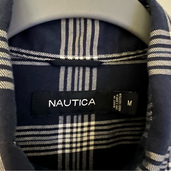 Nautica mens long sleeve plaid casual button down shirt | size medium - Picture 10 of 10